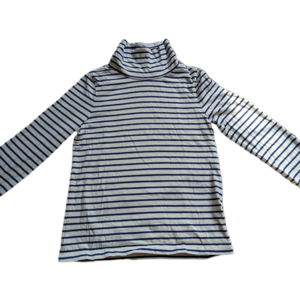 Boden Girls Blue/White striped turtleck 9-10Y